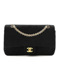 Jersey Quilted Medium Double Flap Black