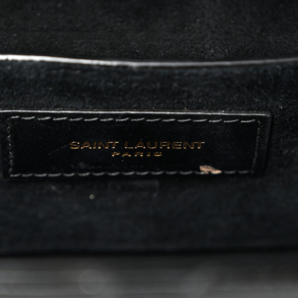 Patent Matelasse Monogram June Box Bag Black