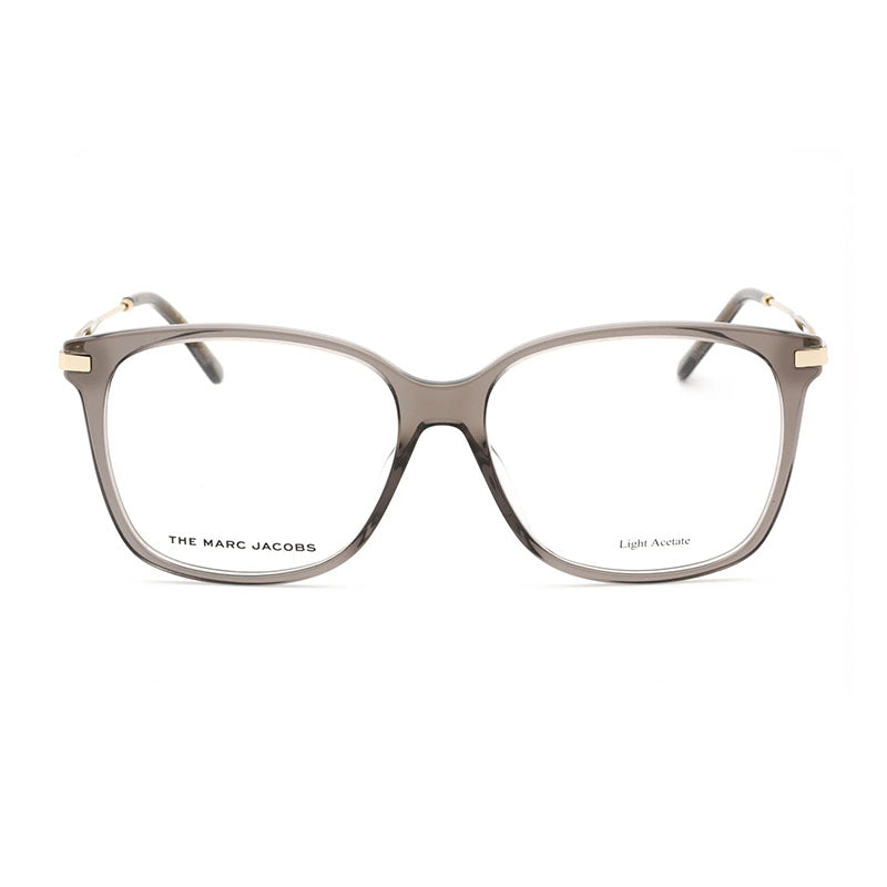 Marc Jacobs Eyeglasses Square Full Rim, Shiny Grey/Gold Frame and Clear Demo Lenses Lens MARC5620KB700