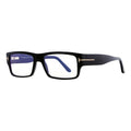 Tom Ford Eyeglasses Rectangle Full Rim, Striped Dark Brown Frame and Clear Blue Light Block Lens FT5835-B050