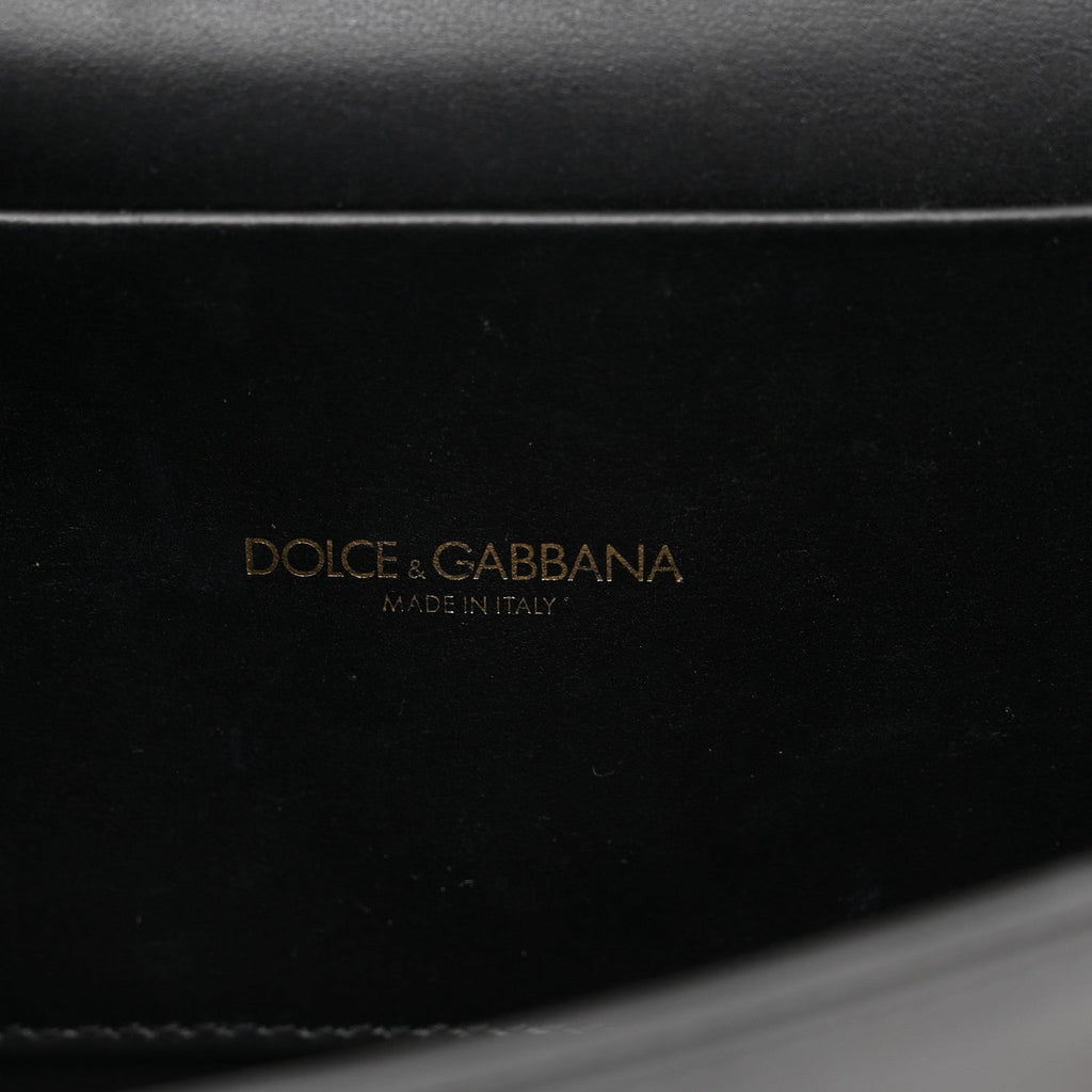 Smooth Calfskin Small Devotion Envelope Top Handle Bag Black
