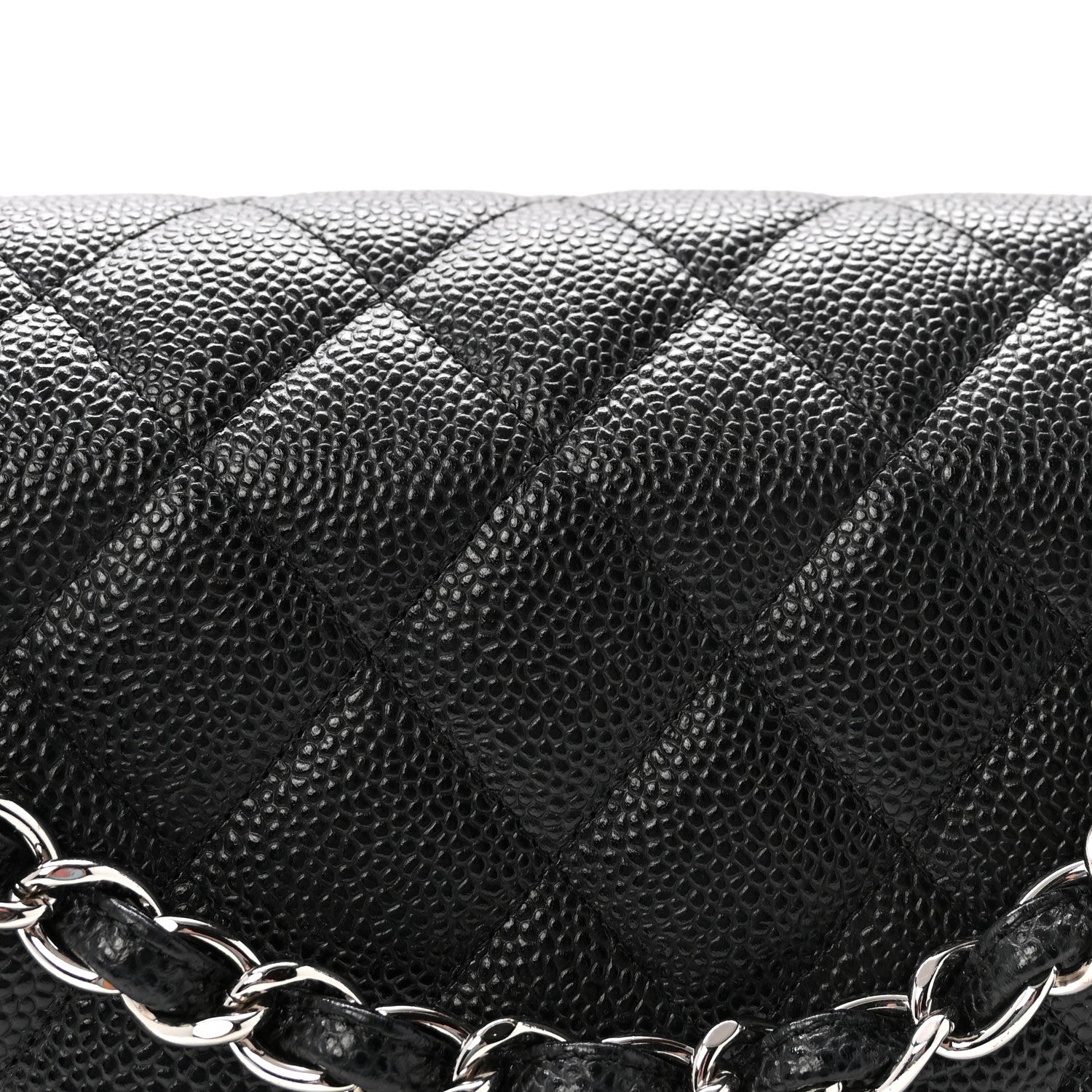 Caviar Quilted Jumbo Double Flap Black