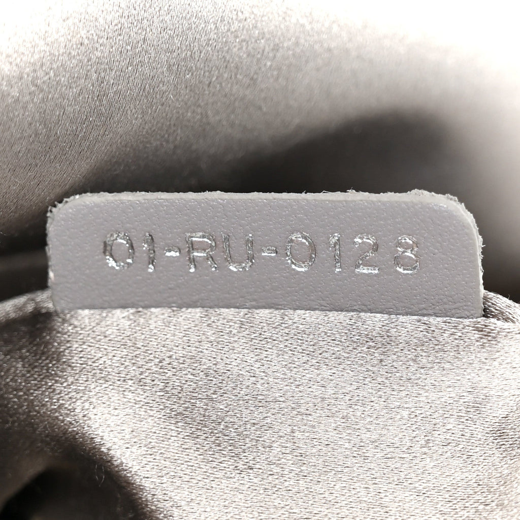 Satin Crystal Cannage Mini Lady Dior Gray