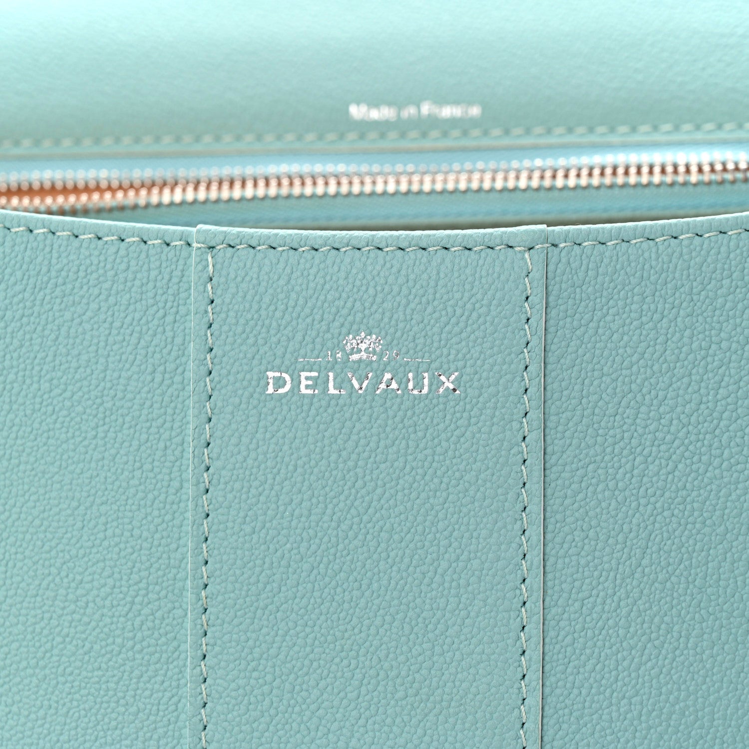 Grained Calfskin MM Brillant Satchel Light Blue