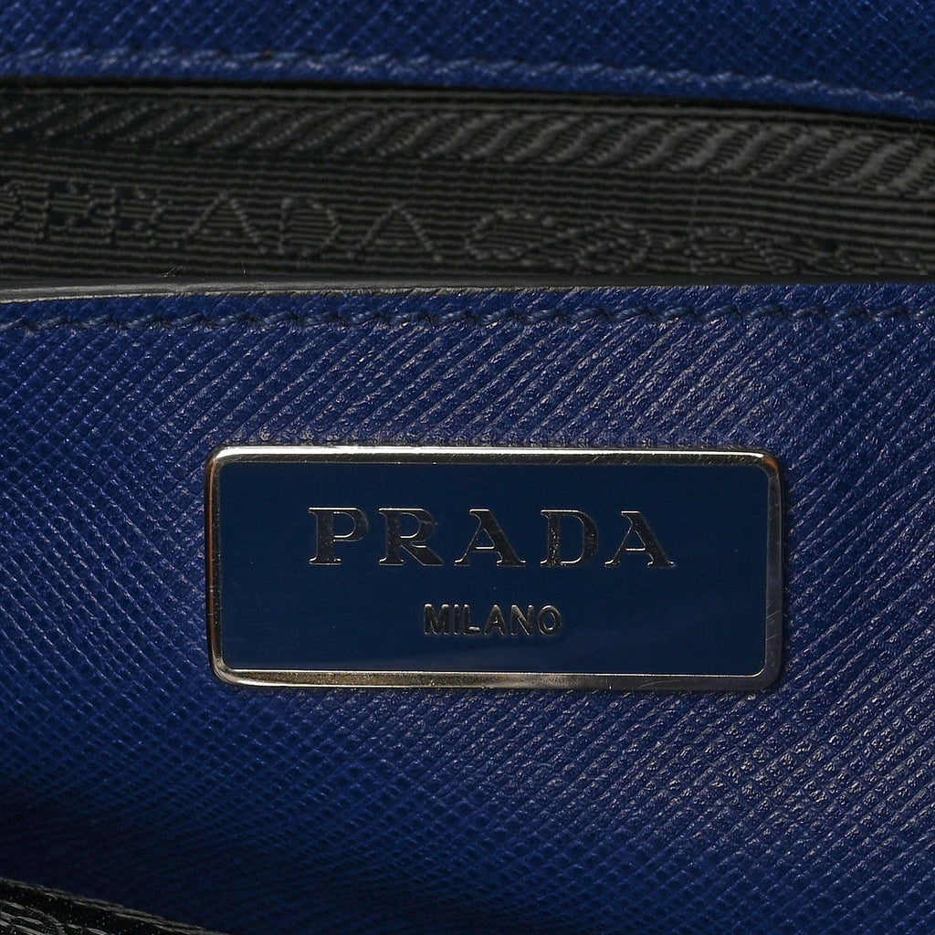 Saffiano Cuir Medium Double Handle Tote Bluette