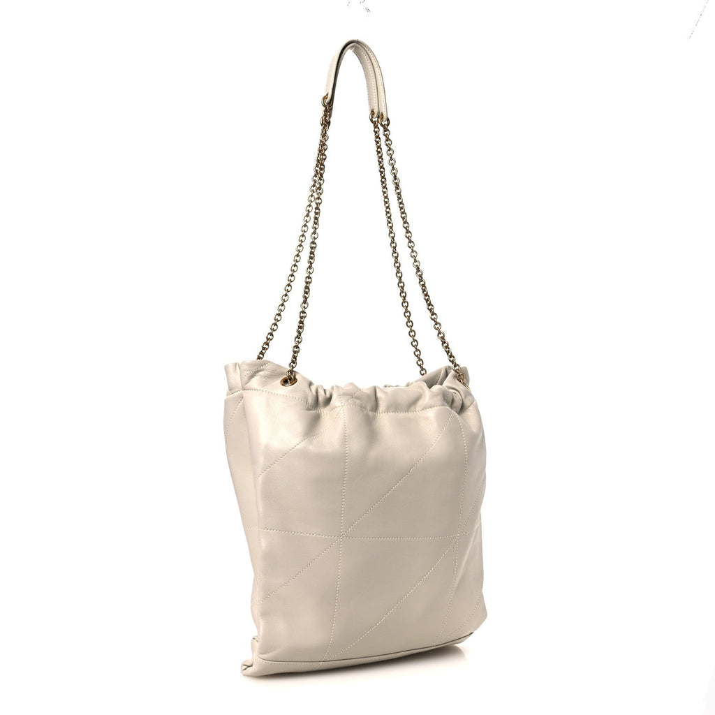 Lambskin Matelasse Monogram Medium Jamie 4.3 Pochon Blanc Vintage