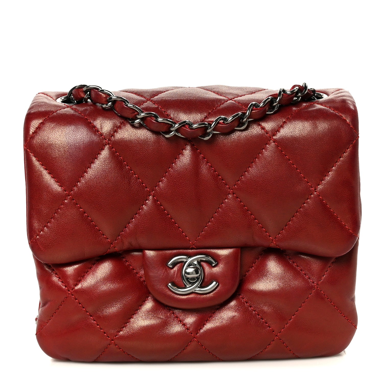 Lambskin Quilted Mini Chanel 3 Flap Red
