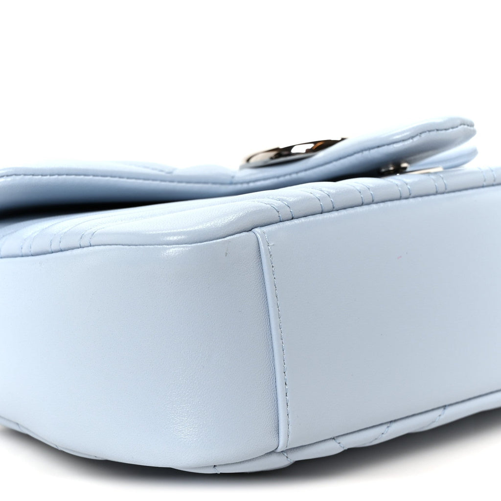 Calfskin Matelasse Medium GG Marmont Shoulder Bag Porcelain Light Blue