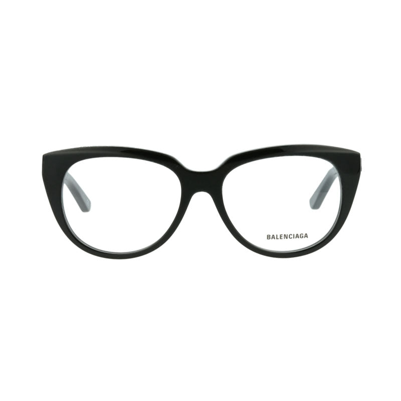 Balenciaga Eyeglasses Oval Full Rim, Black Frame and Clear Demo Lenses Lens BB0131O001