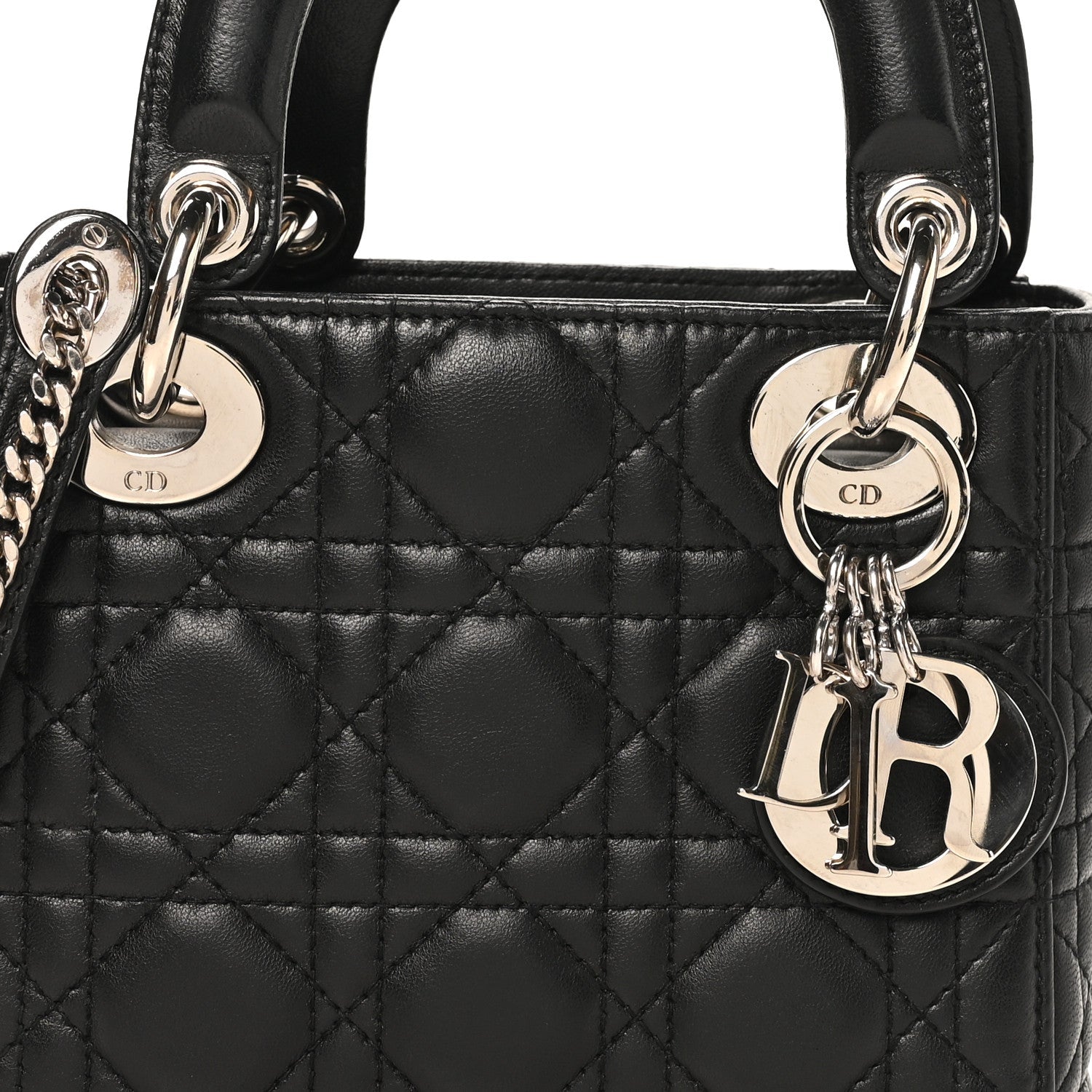 Lambskin Cannage Mini Lady Dior Black