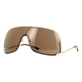 Gucci Sunglasses Shield Semi Rim, Gold Frame and Grey Lens GG1560S001