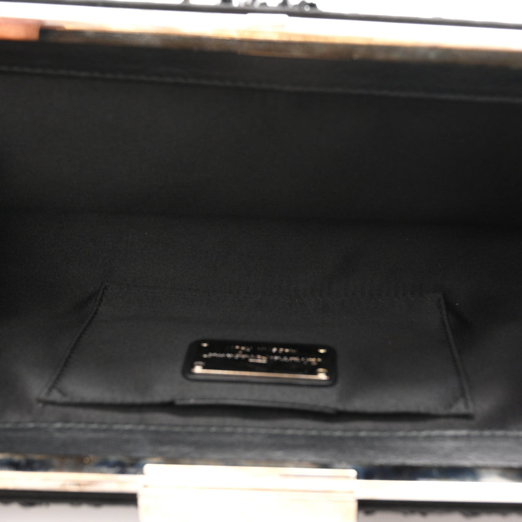 Satin Sequin Kameron Clutch Black