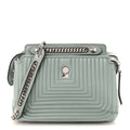 Shiny Nappa Trapuntata Small DotCom Click Top Handle Chain Satchel Light Blue