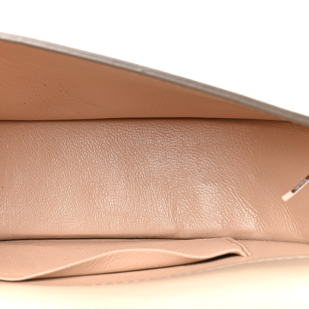 Calfskin Lambskin Quilted Studded Nile Bracelet Minaudiere Bag Pastel Grey