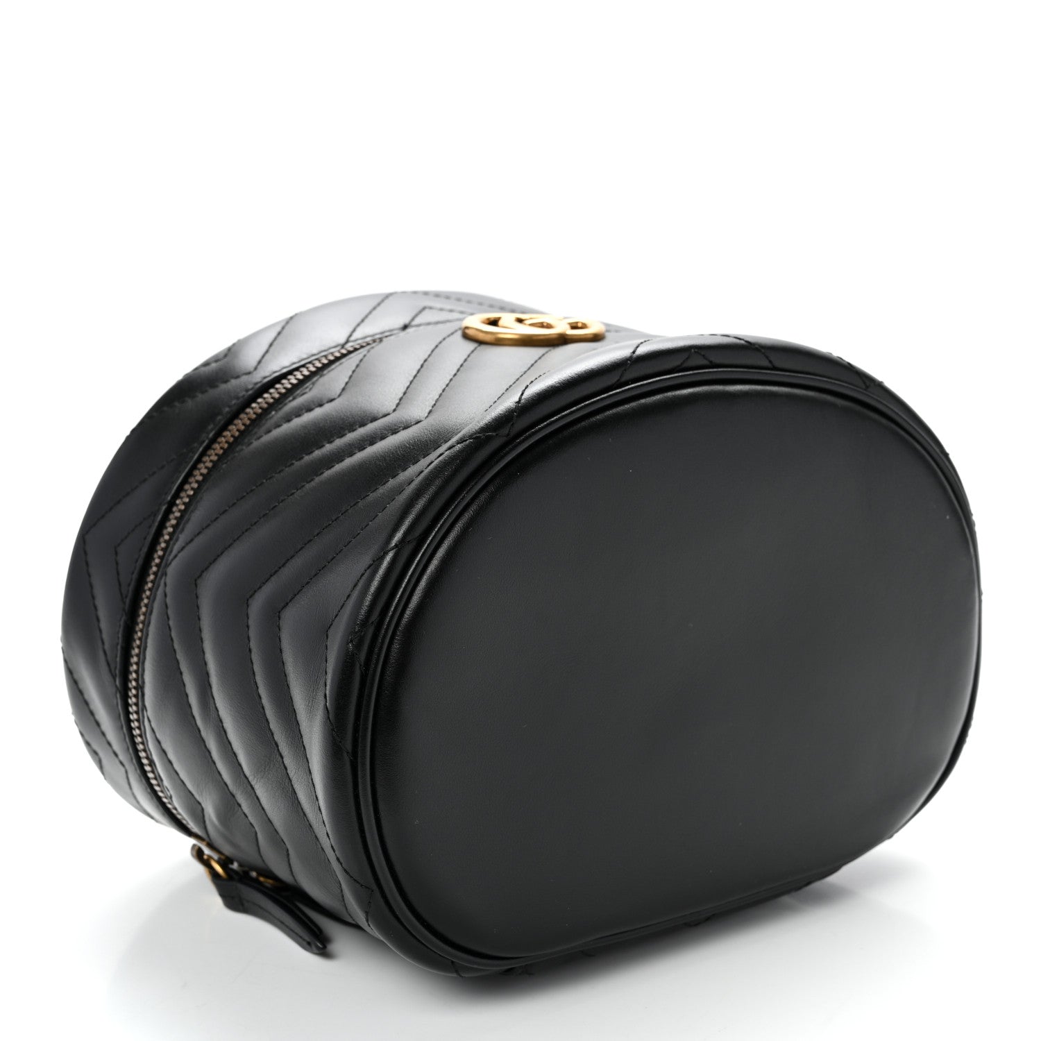 Calfskin Matelasse Small GG Marmont Vanity Cosmetic Case Black