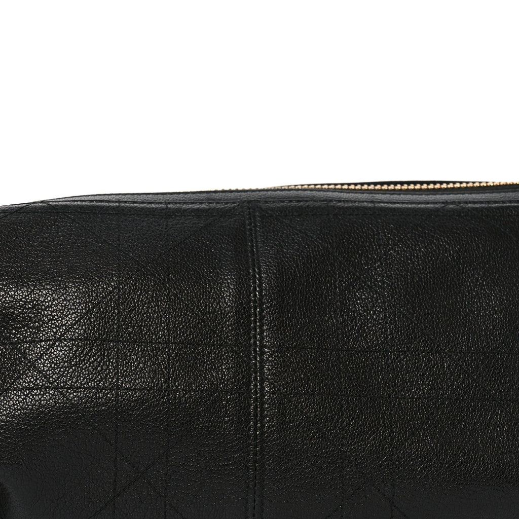 Shiny Grained Calfskin Macrocannage Medium D-Journey Bag Black