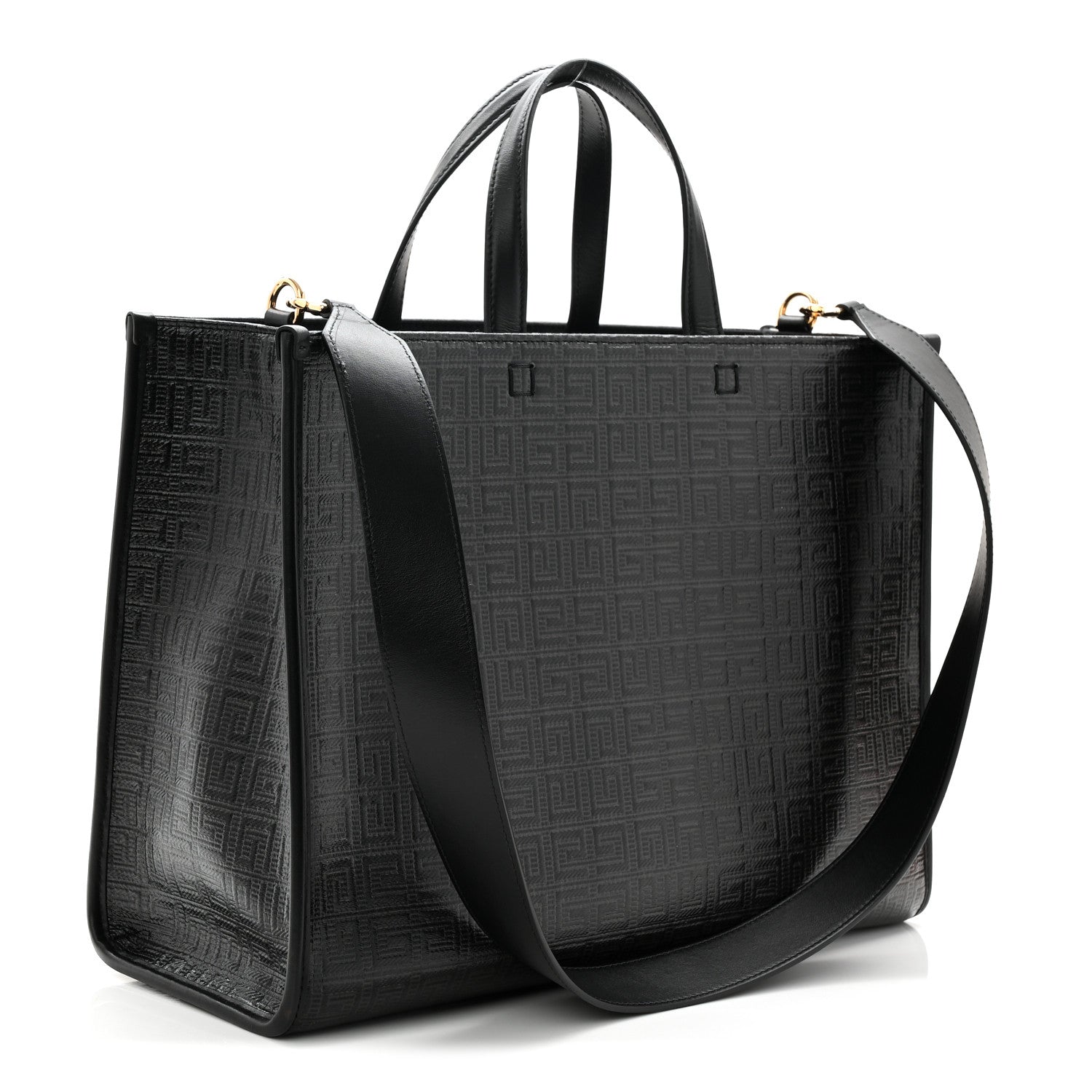 4G Coated Canvas Logo Medium G Tote Black