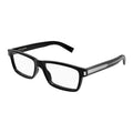 Saint Laurent Eyeglasses Rectangle Full Rim, Black Frame and Clear Demo Lenses Lens SL622007