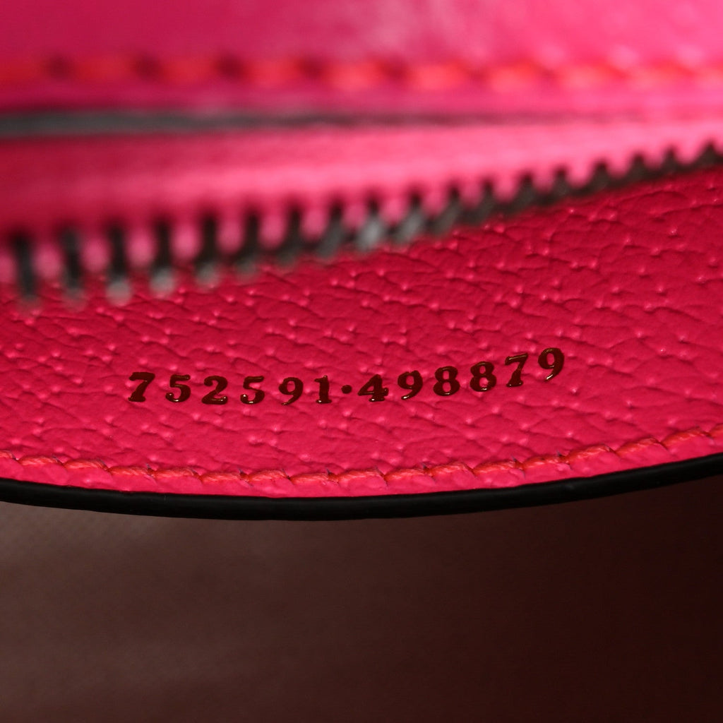 GG Supreme Monogram Textured Dollar Calfskin Web Ophidia Small Crossbody Bag Beige Ebony Fuchsia