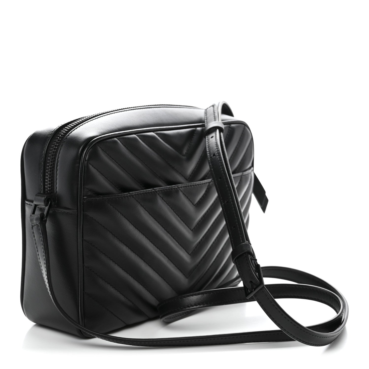 Calfskin Matelasse Monogram Monochrome Lou Camera Bag Black
