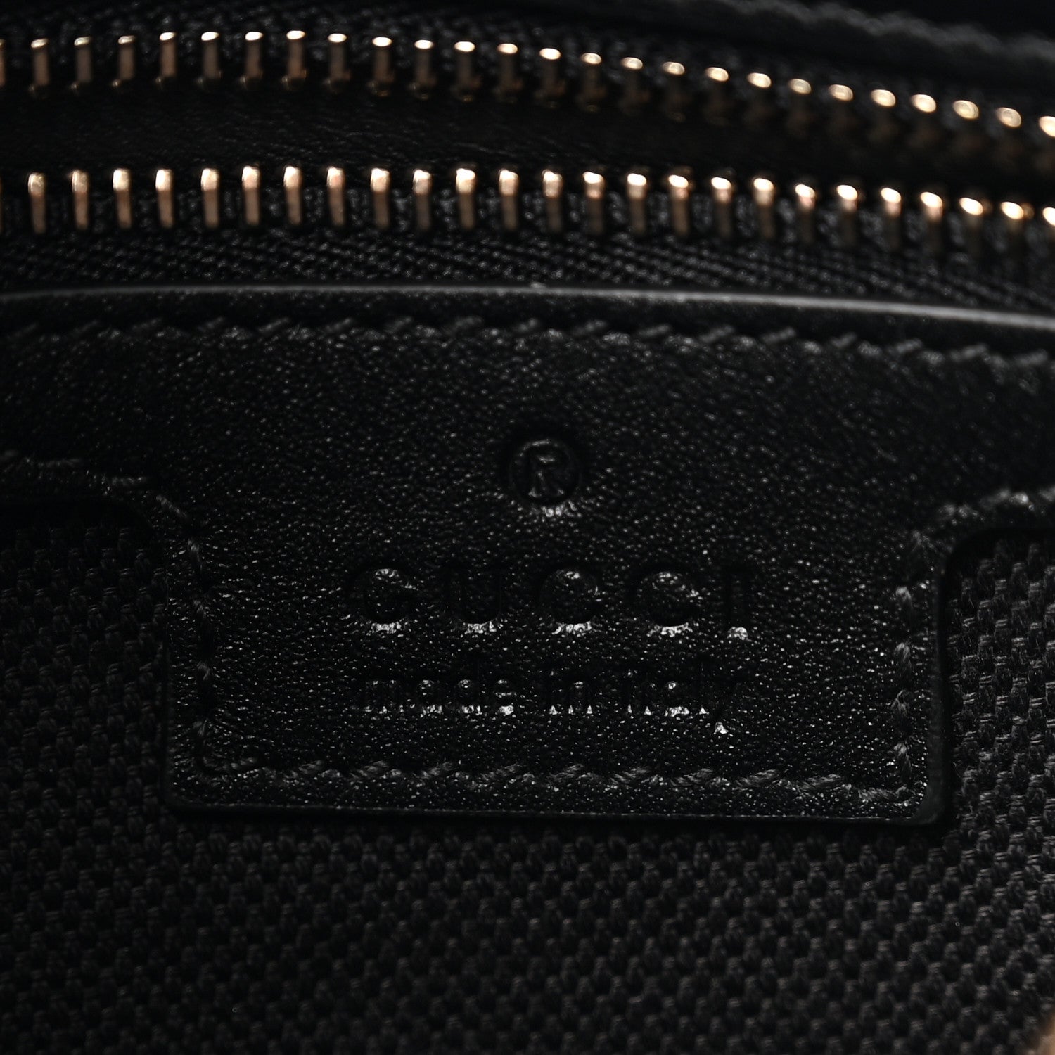 GG Calfskin Embossed Emblem Medium Half Moon Shoulder Bag Black
