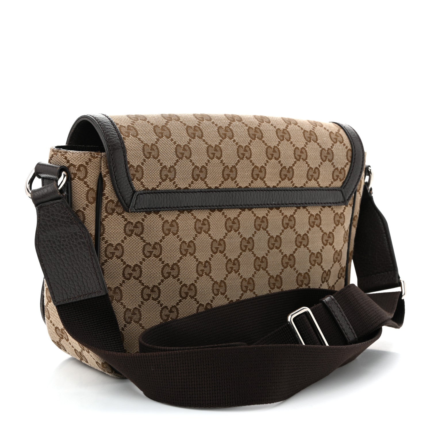 Monogram Flap Messenger Bag Beige Dark Brown