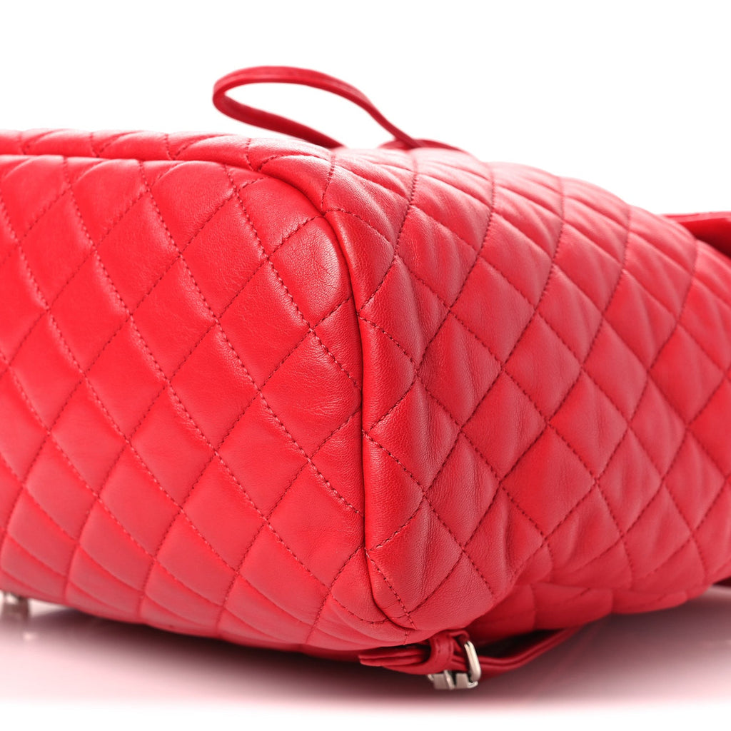 Lambskin Quilted Large Urban Spirit Backpack Red