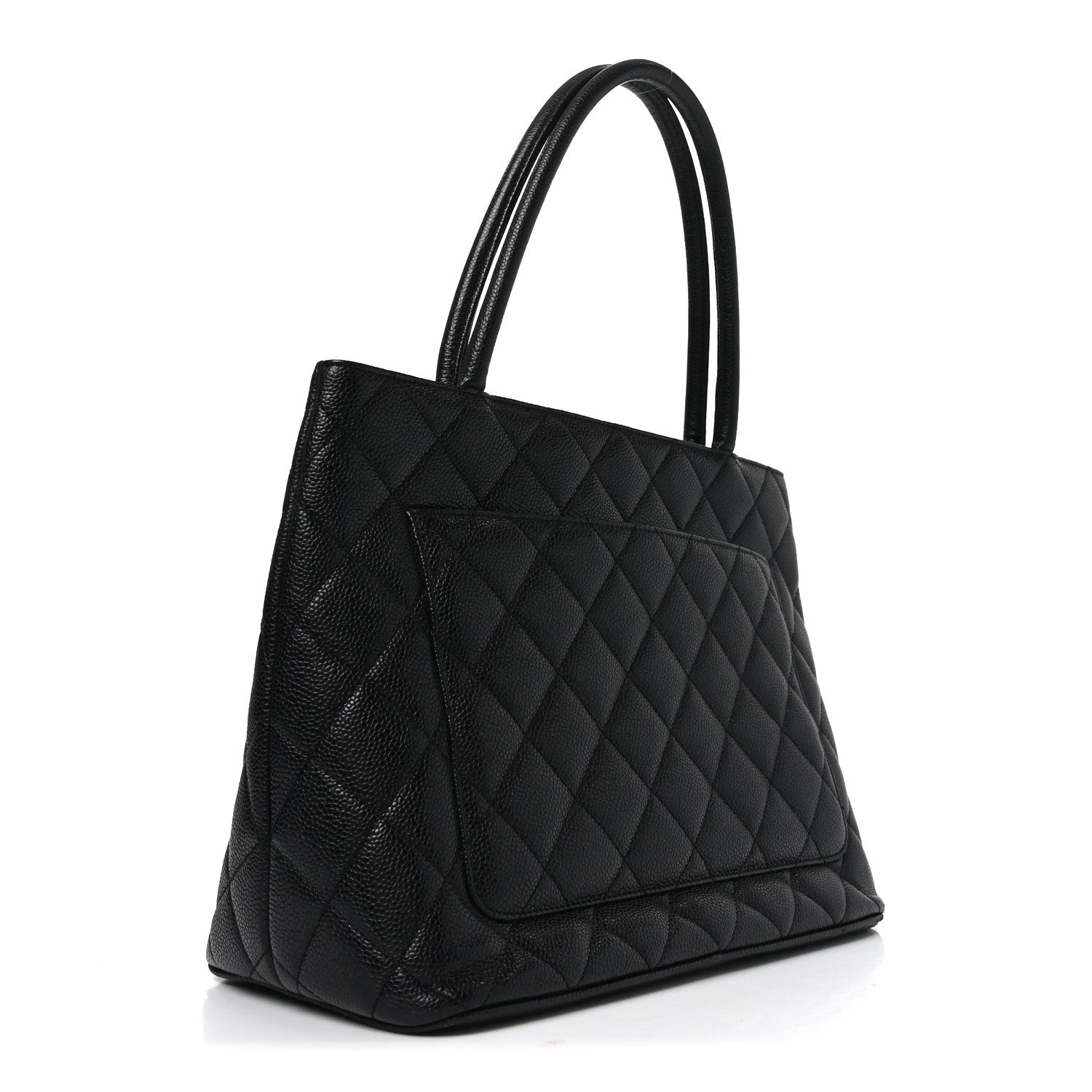 Caviar Quilted Medallion Tote Black