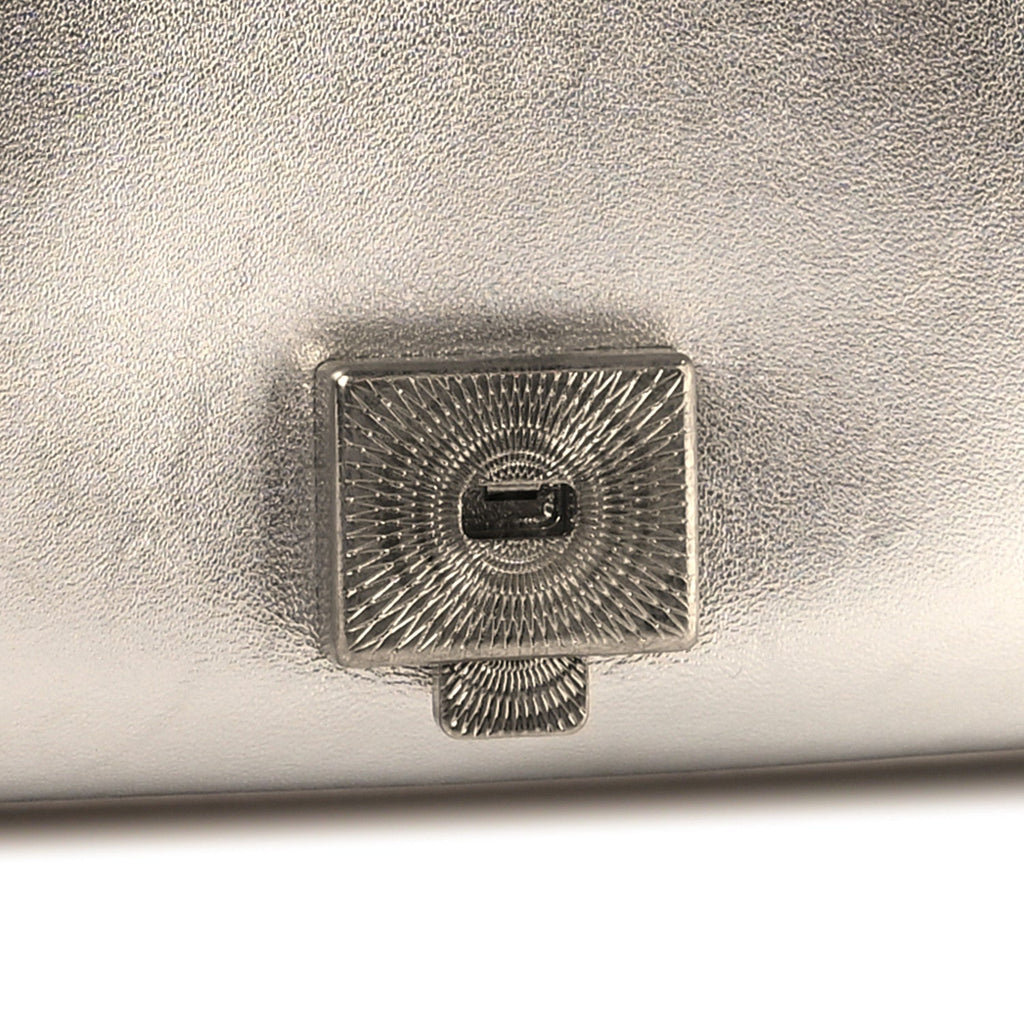 Metallic Calfskin Small Devotion Crossbody Bag Silver