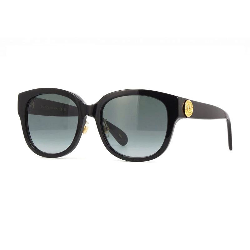 Gucci Sunglasses Round Full Rim, Black Frame and Grey Lens GG1409SK001