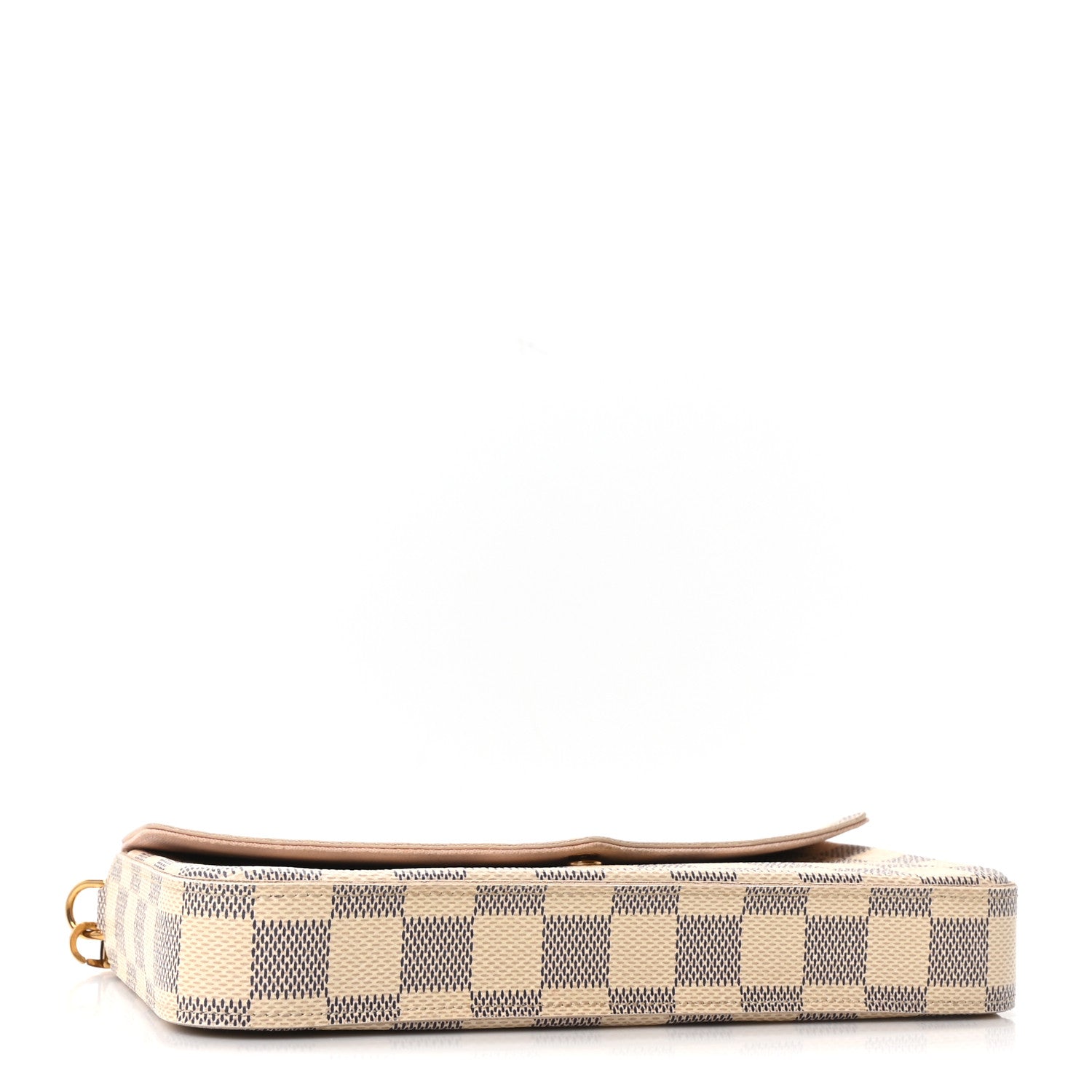 Damier Azur Pochette Felicie Chain Wallet Rose Ballerine