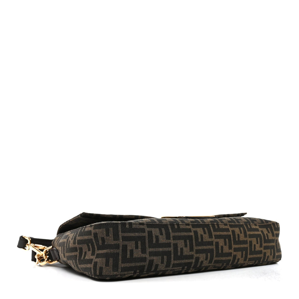 Fabric Jacquard FF 1974 Maxi Baguette Tobacco Moro Black