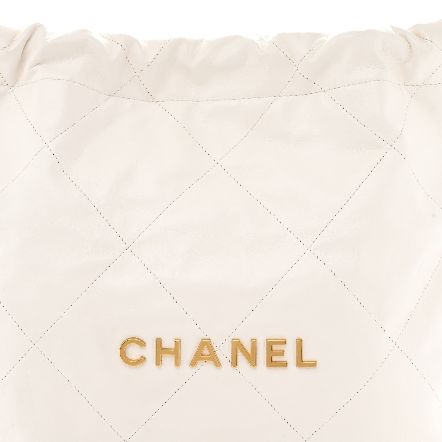 Shiny Calfskin Quilted Small Chanel 22 White