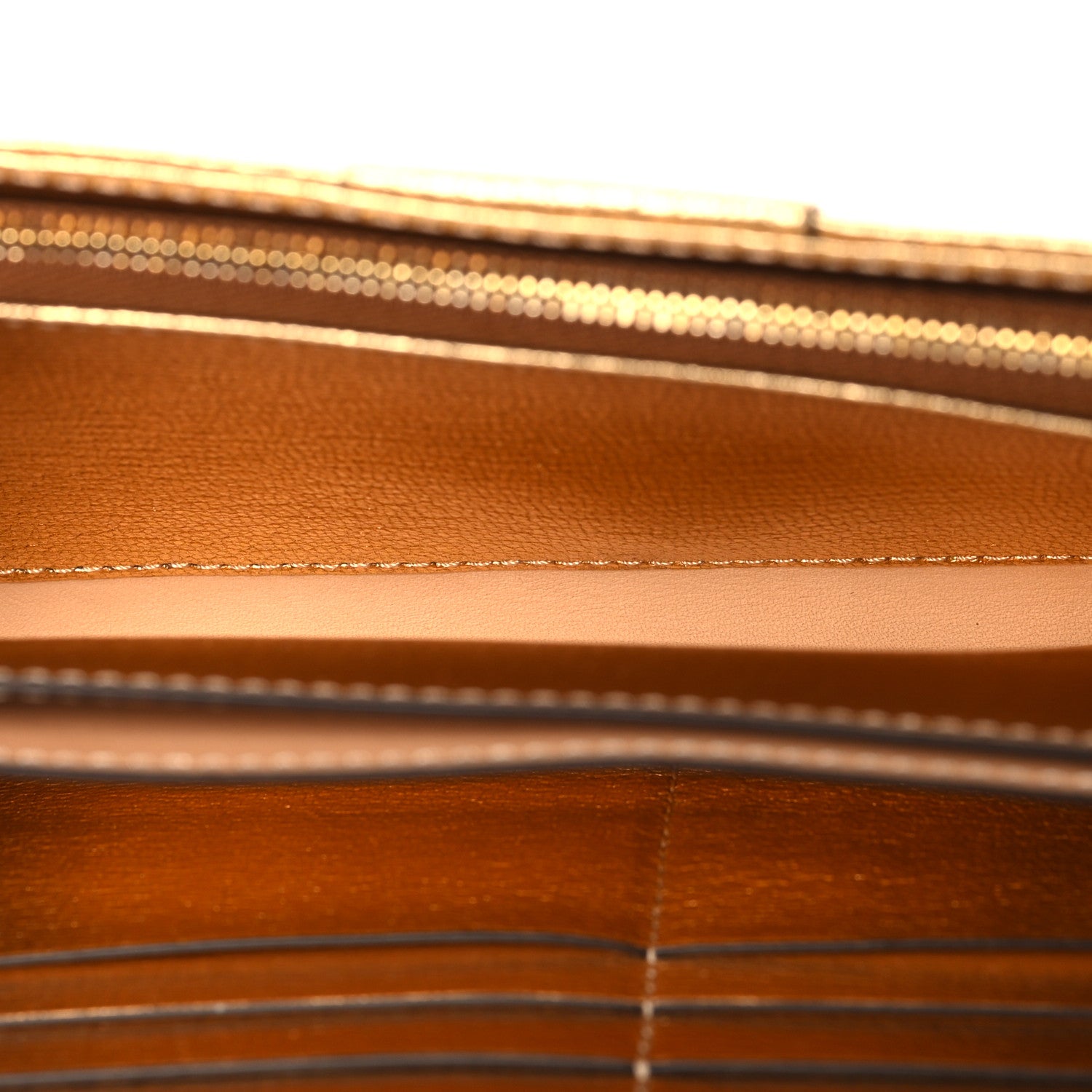 Metallic Rodeo Calfskin Brillant Wallet On Chain Satin Gold
