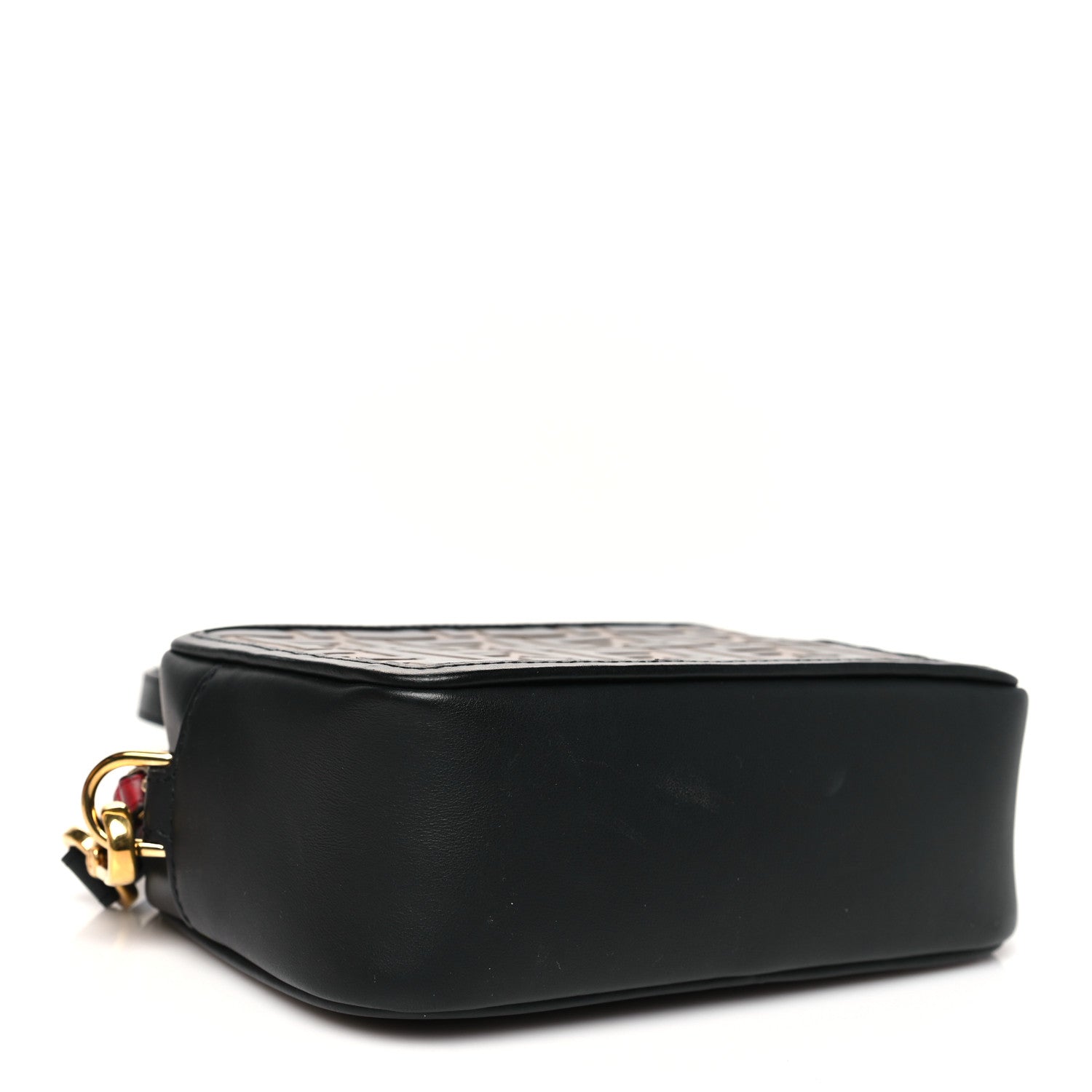 Vitello Century Bi-Color FF 1974 Embossed Mini Camera Case Maya Black