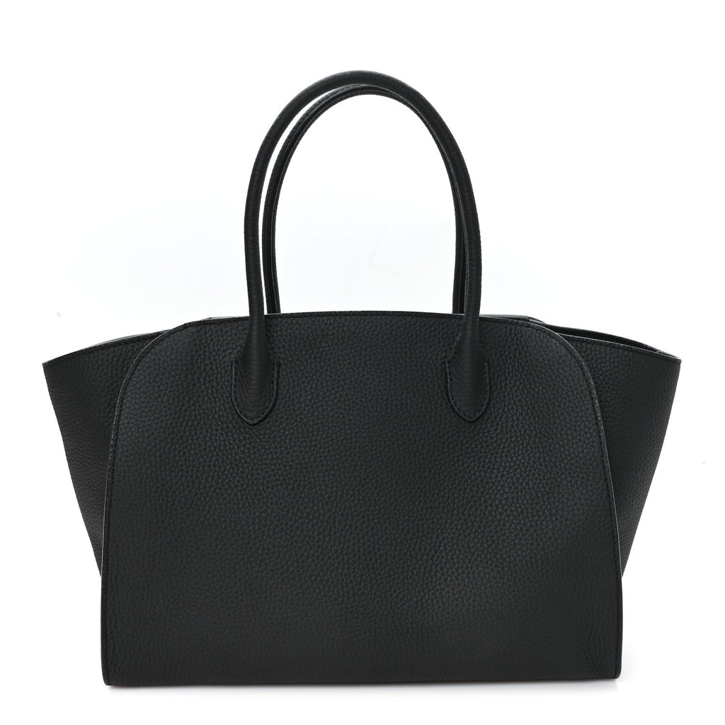 Grained Calfskin Marlo 12 Tote Bag Black