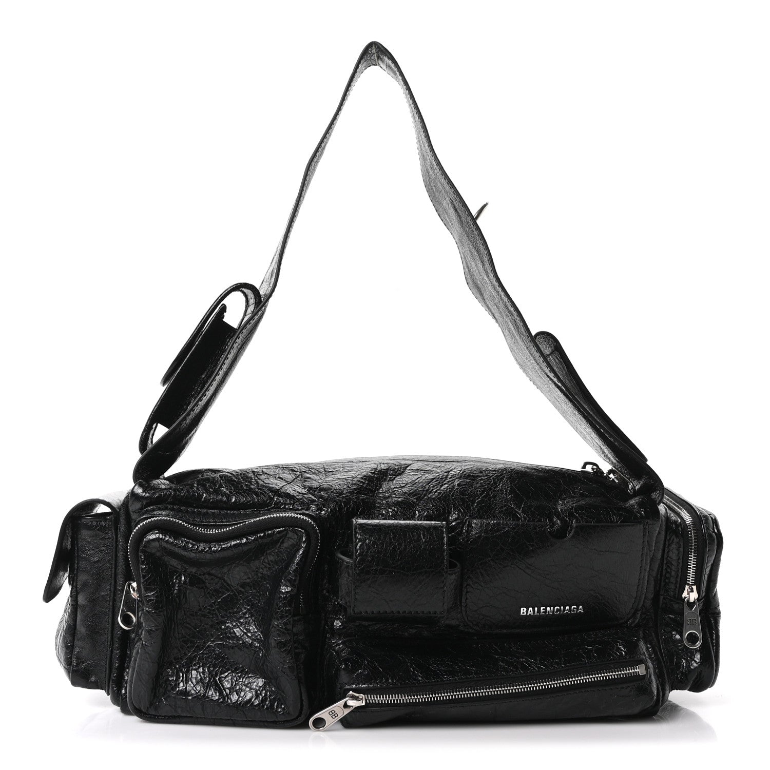 Agneau Arena Men's Superbusy Small Sling Zip Shoulder Bag Black