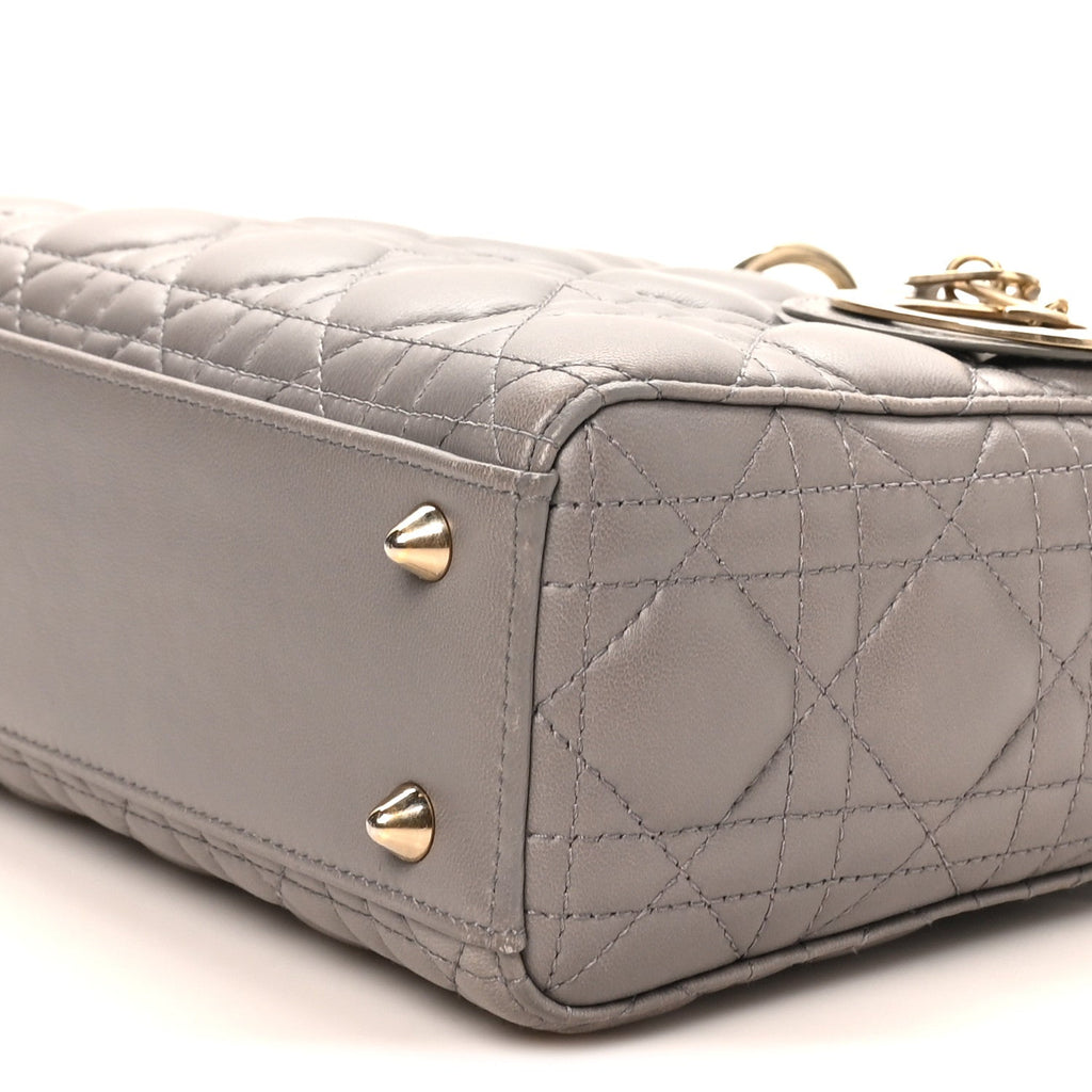 Lambskin Cannage Small My ABCDior Lady Dior Grey