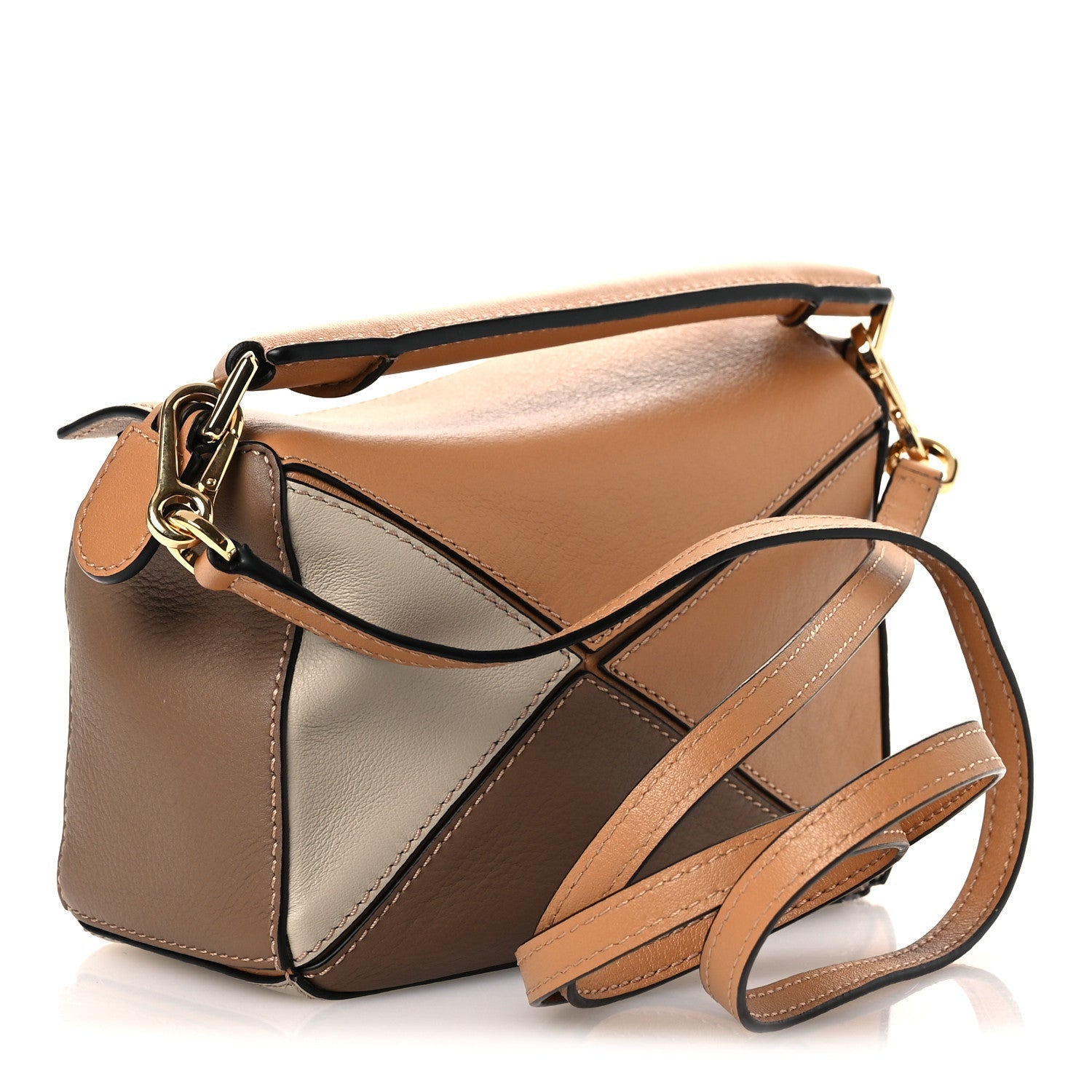 Calfskin Mini Puzzle Bag Warm Desert Mink