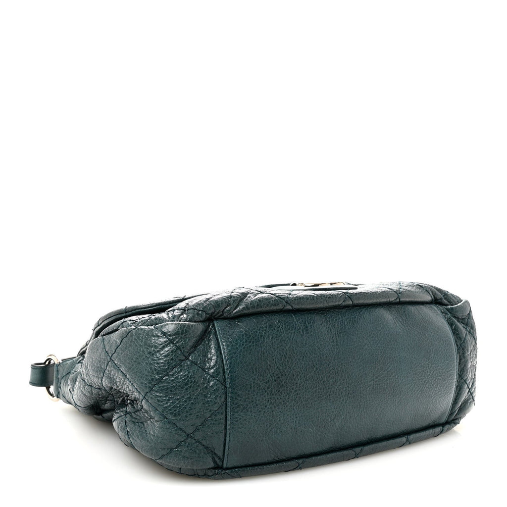 Glazed Calfskin Stitched XL On The Road Flap Blue