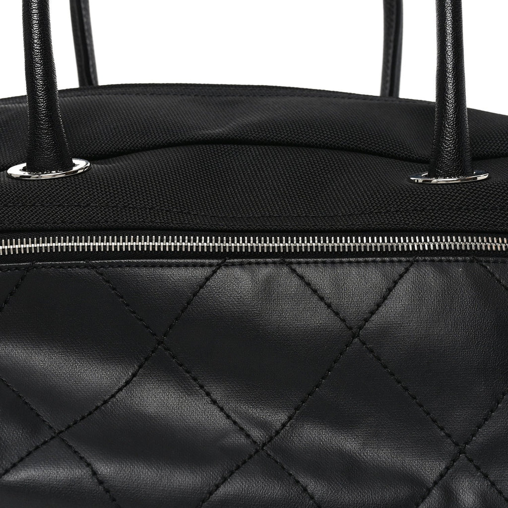 Coated Canvas Quilted Paris Biarritz Bowler Black