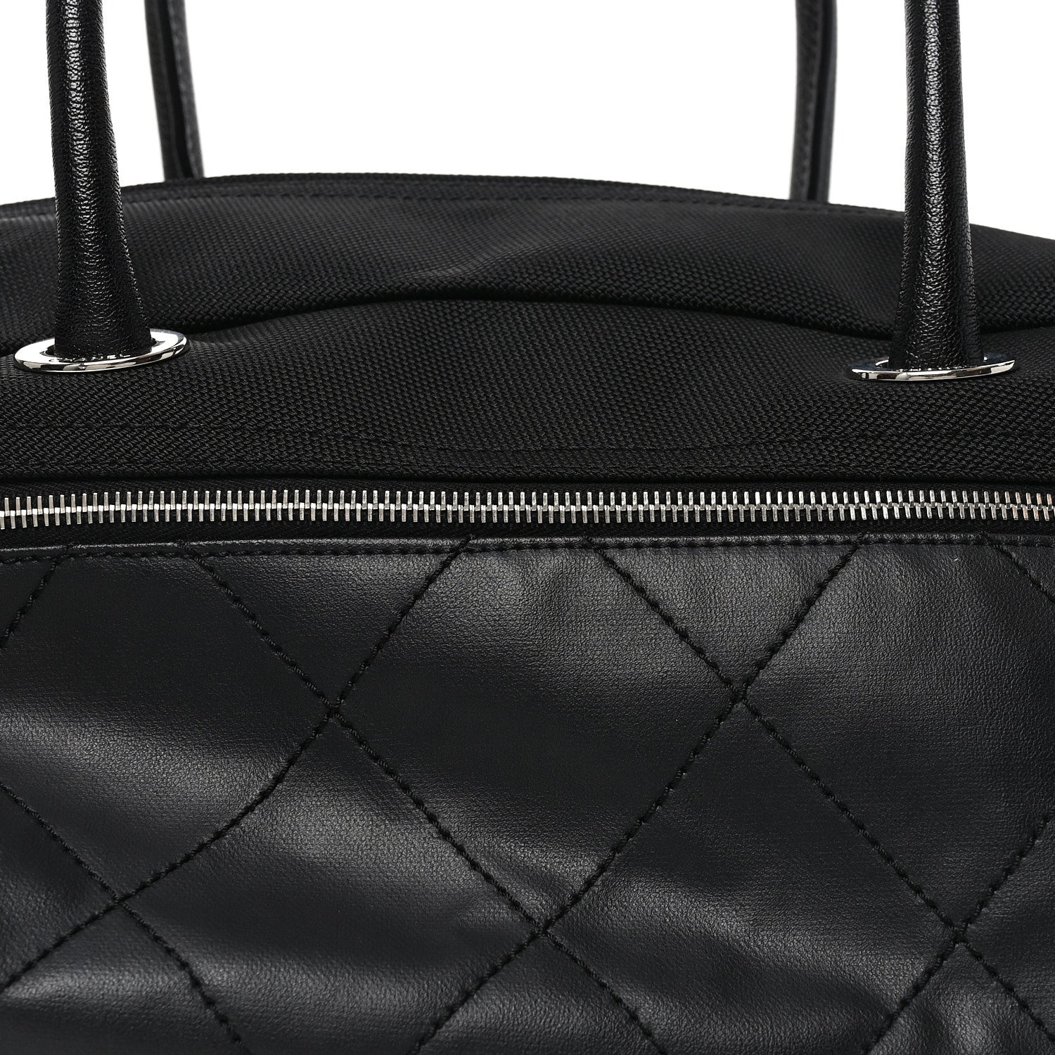 Coated Canvas Quilted Paris Biarritz Bowler Black
