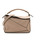 Grained Calfskin Small Puzzle Bag Sand