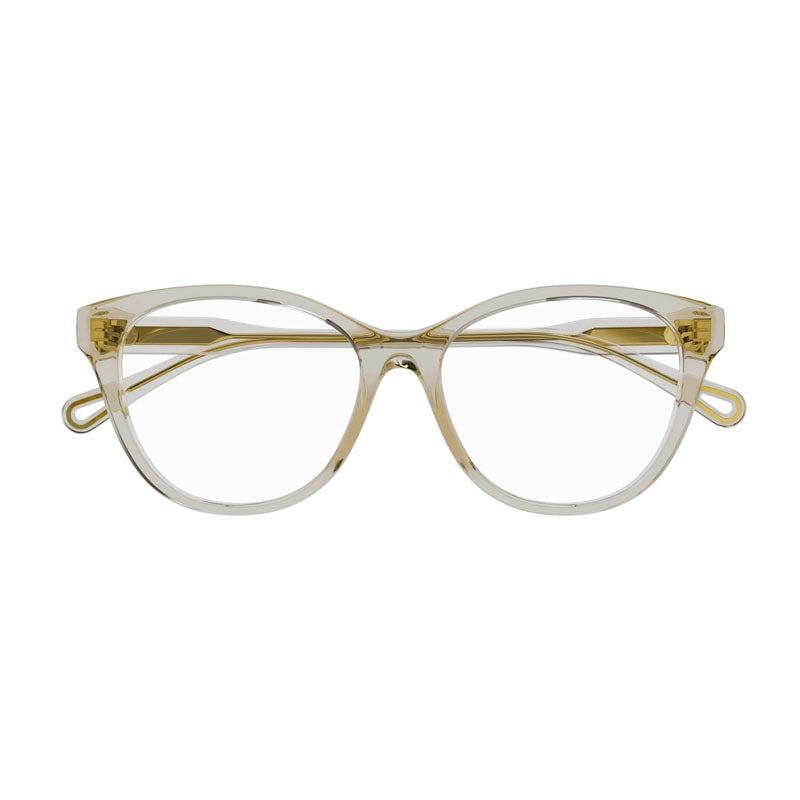 Chloe Eyeglasses Square Full Rim, Transparent Pink Frame and Clear Demo Lens Lens CH0085O003