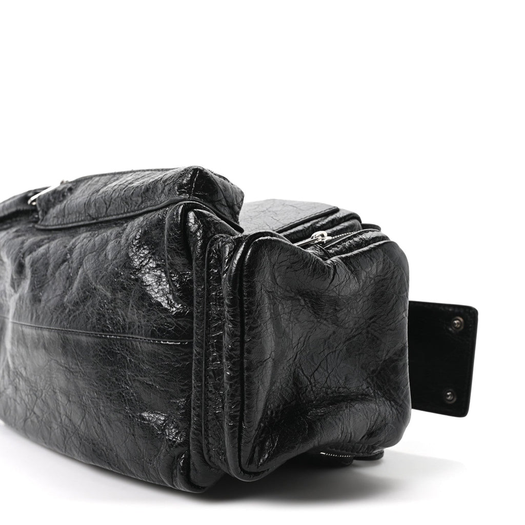 Agneau Arena Men's Superbusy Small Sling Zip Shoulder Bag Black