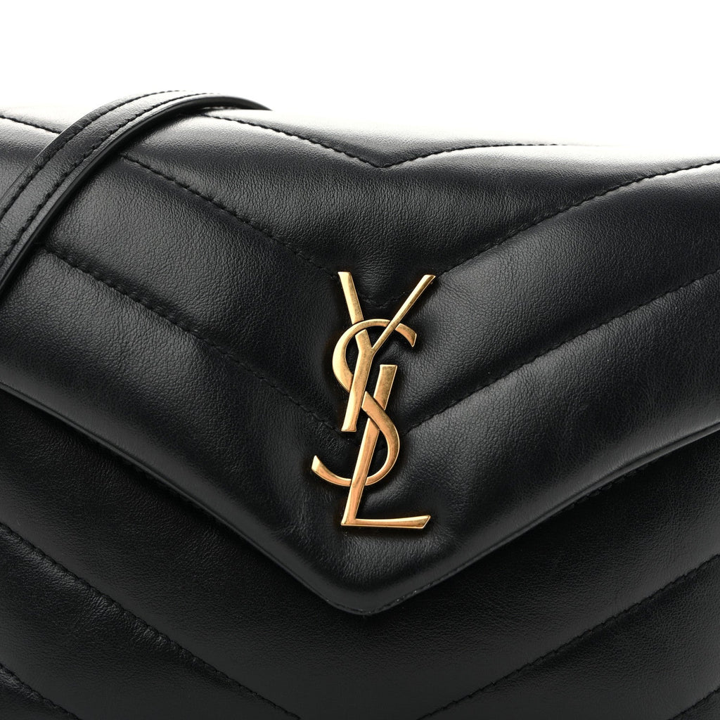 Calfskin Y Quilted Monogram Toy Loulou Crossbody Bag Black