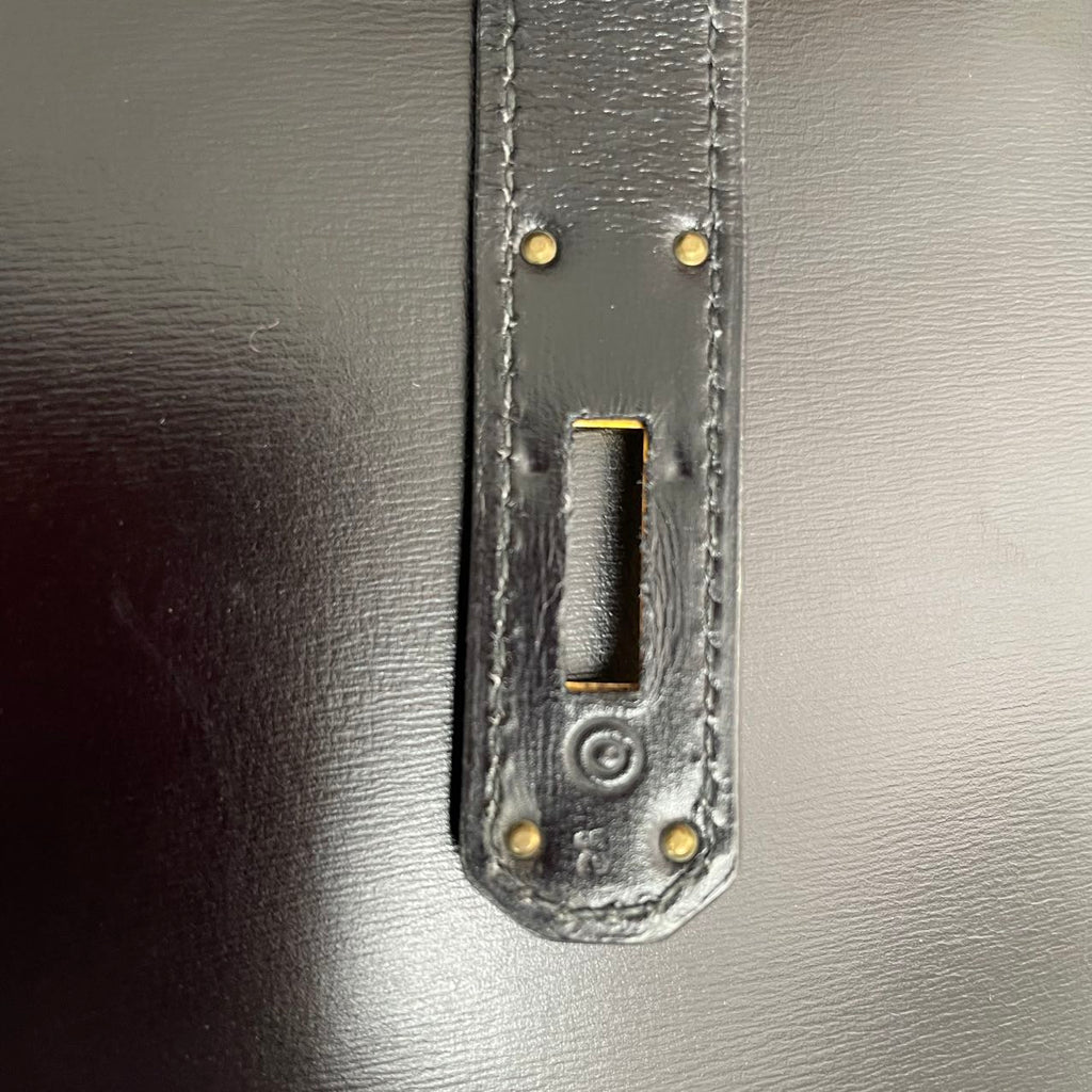 Hermès Vintage Black Kelly Sellier 32 Box Leather 1985