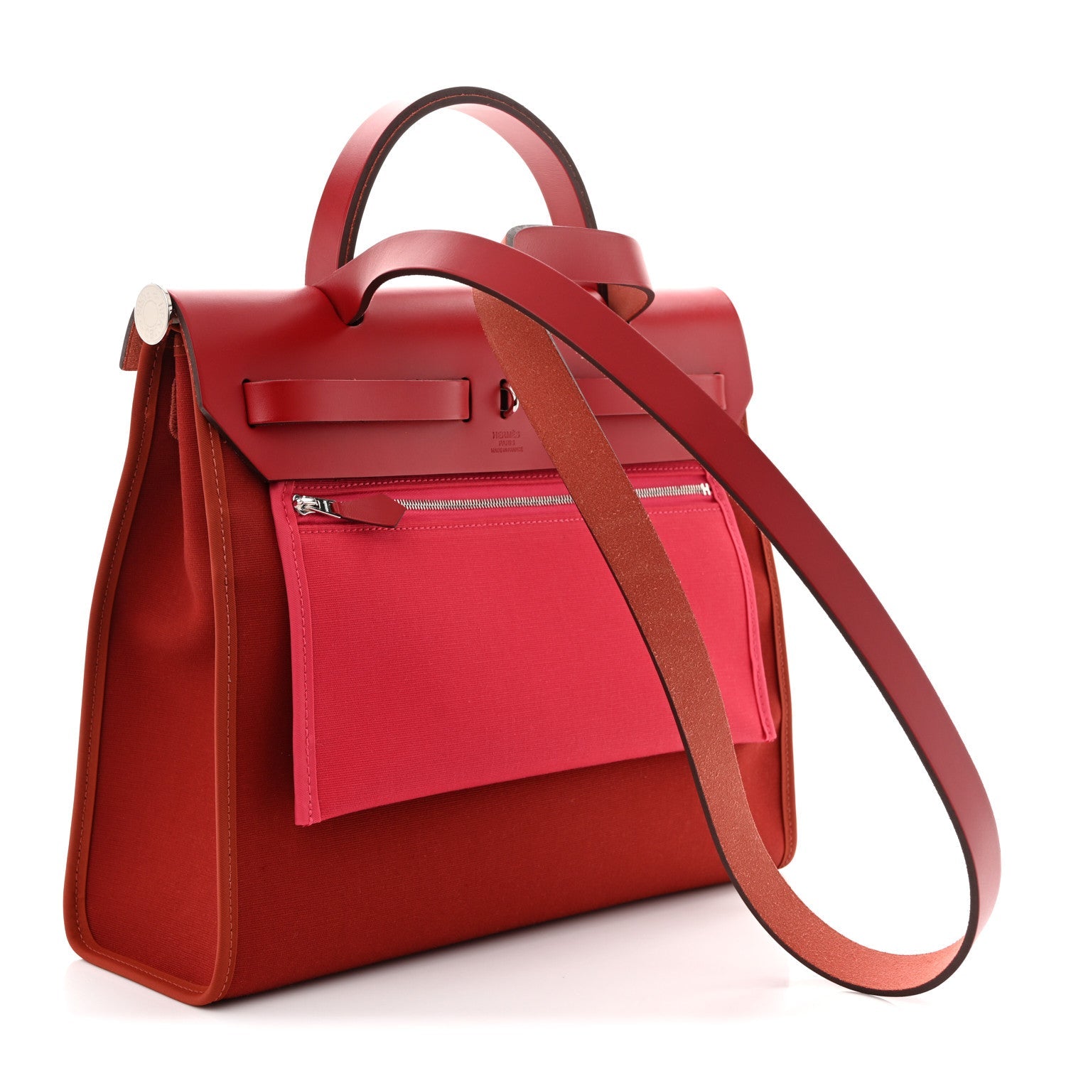 Toile Officier Vache Hunter Verso Herbag Zip 31 PM Rouge Venetian Rouge Piment Rose Extreme