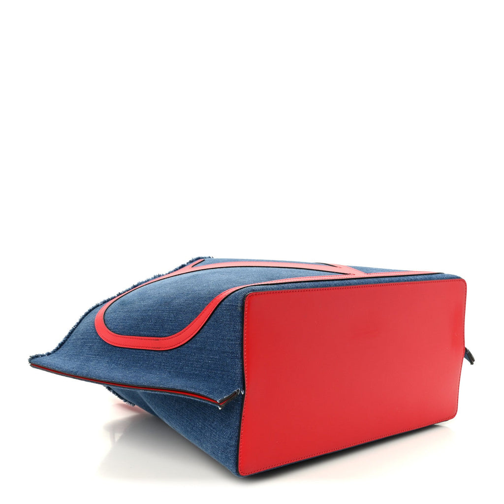 Denim Small Escape Tote Blue Red
