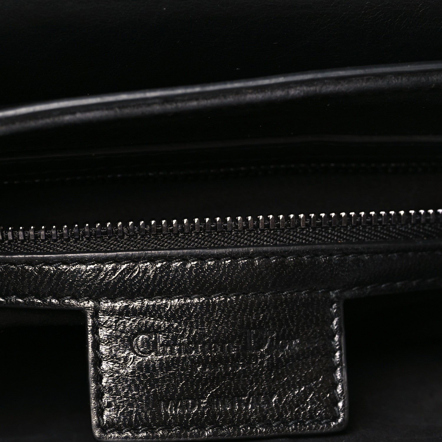 Shiny Crinkled Calfskin Studded Saddle Bag Black